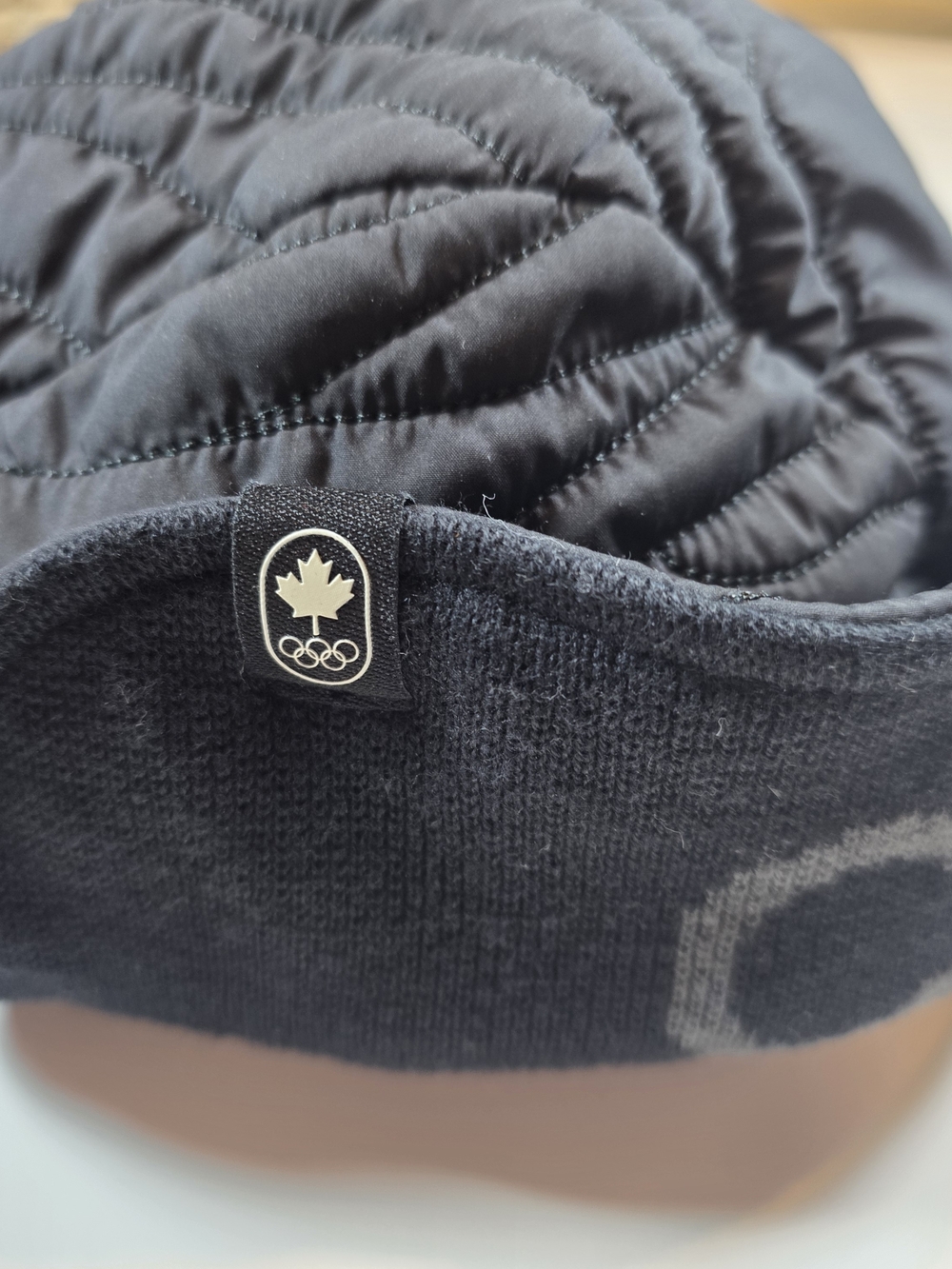 Lululemon Team Canada Olympic Quilted Black Ear Flap Cap XS/S